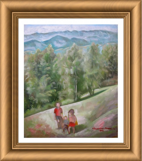 Children in landscape